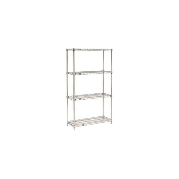 Global Equipment Nexel E-Z Adjust Chrome Wire Shelving 36"W x 14"D x 63"H 14366AC - main